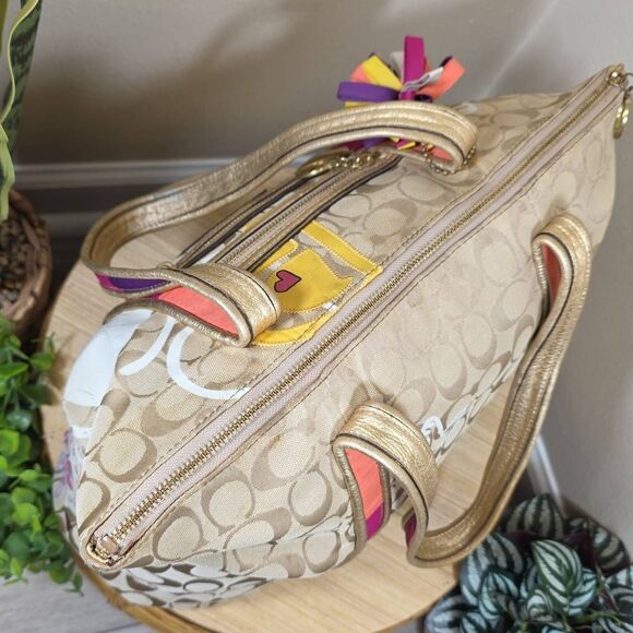 Coach RARE Poppy Graffiti Applique Glam Tote - Picture 13 of 16